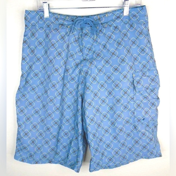 Oakley Board Shorts Swimwear Swim Trunks Blue Pockets Men’s Large 33 Waist - Picture 1 of 6